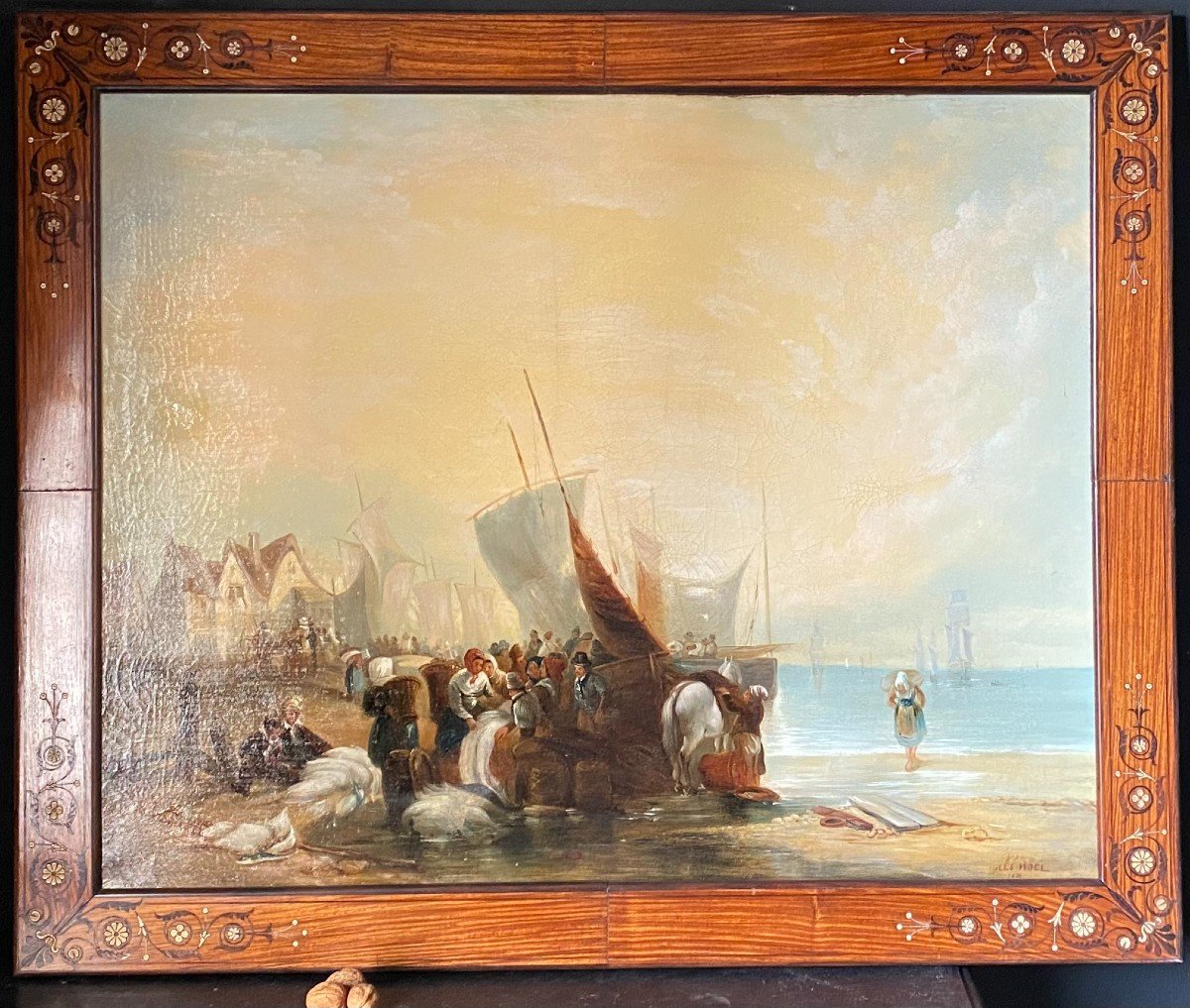 Painting, Marine Painting Signed Jules Noël