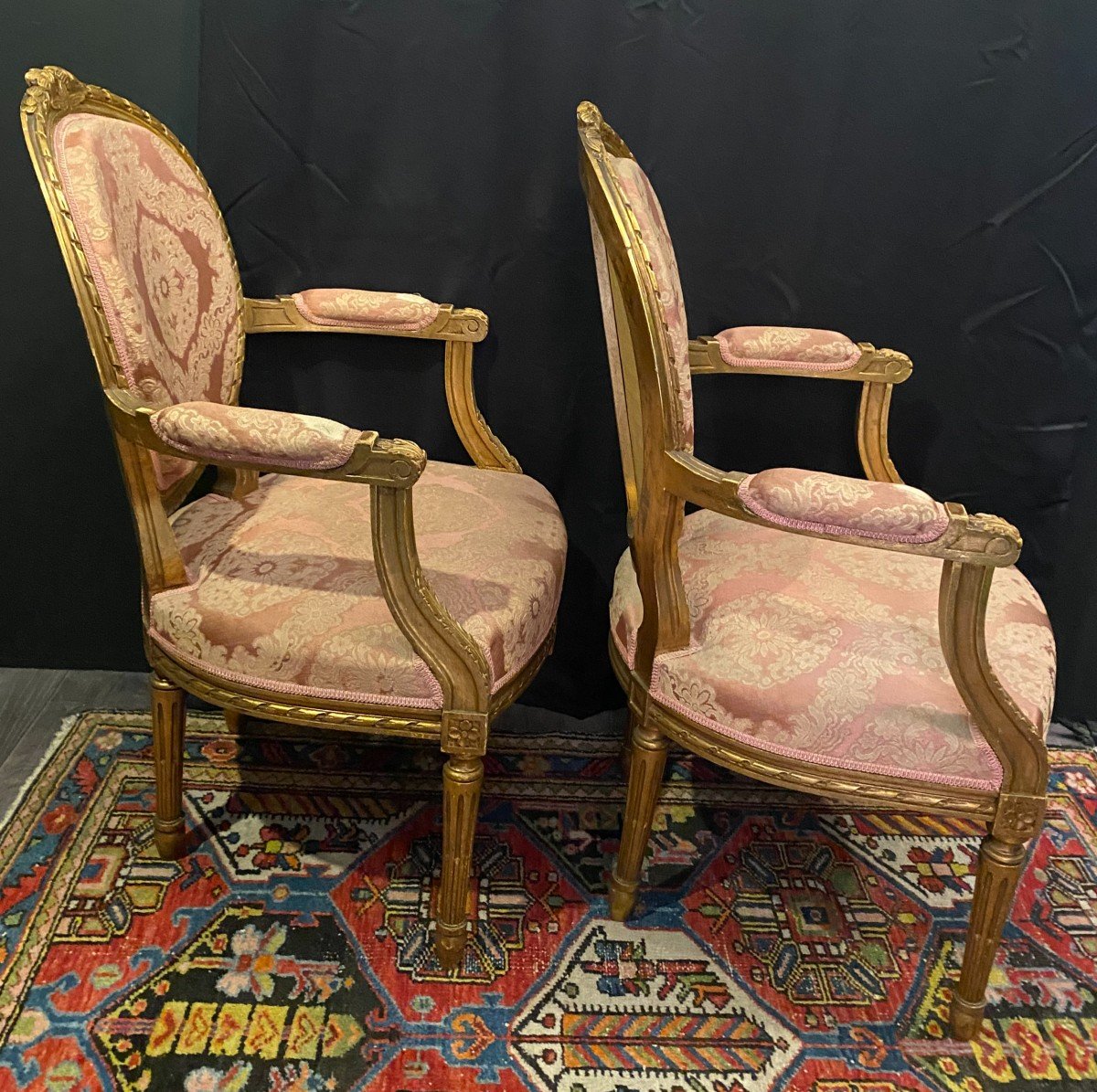 Paire De Cabriolets De Style Louis XVI-photo-3