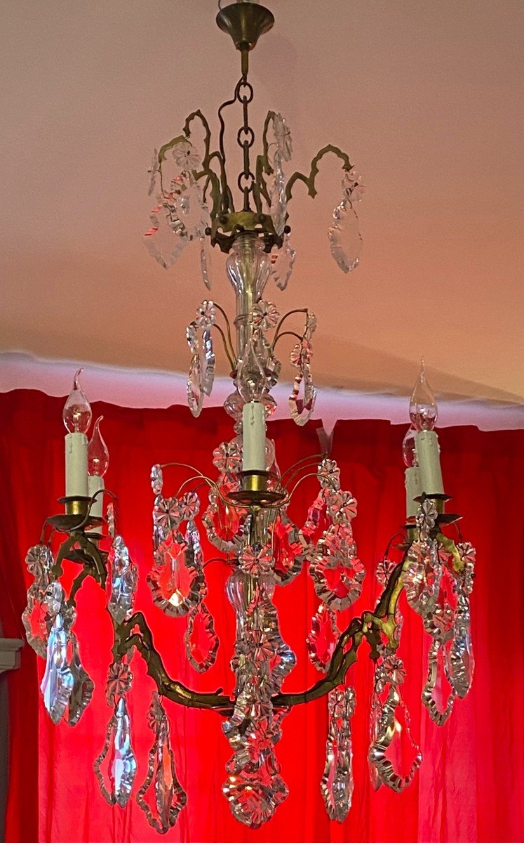 Bronze Chandelier With 6 Arms Of Light-photo-5