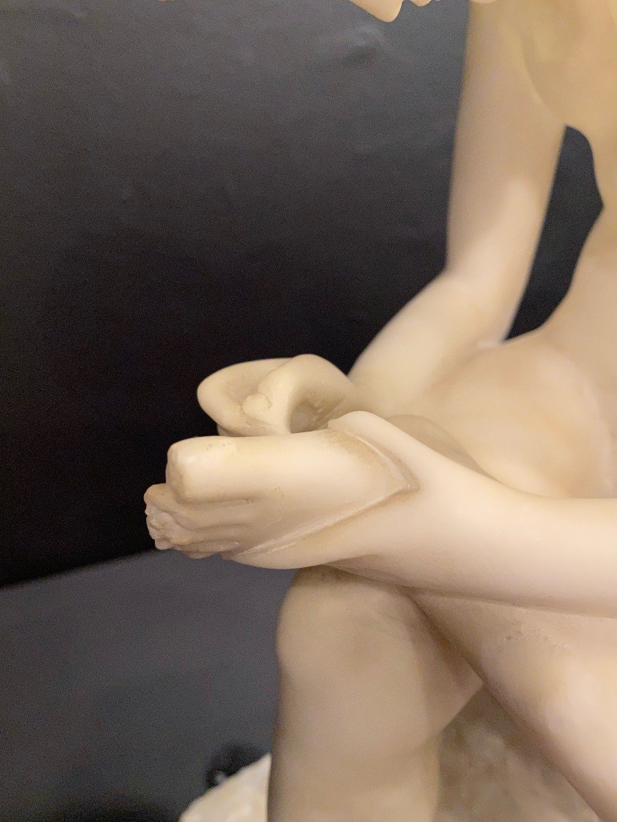 Alabaster Sculpture, The Thorn Shooter-photo-4