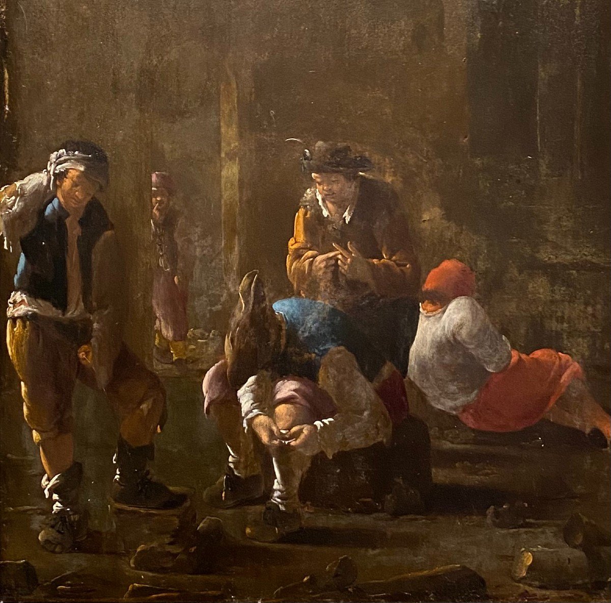 Painting, Oil On Wood XVII° Attributed To Jean Miels-photo-3