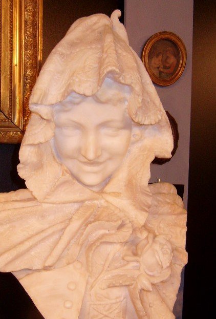 Art Nouveau, Buste De Jeune Fille Ecole De Nancy-photo-2