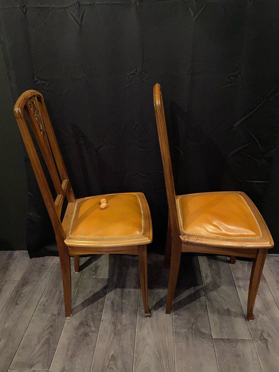 Art Nouveau, Pair Of Ecolze Chairs From Nancy-photo-1