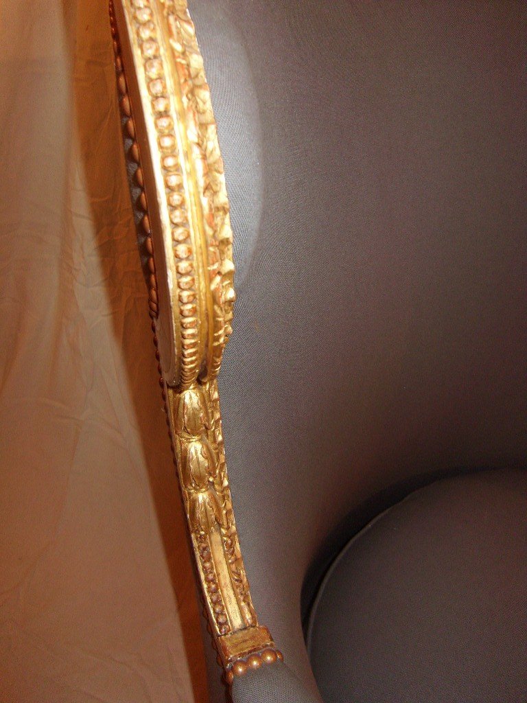 Louis XVI Style Bergère In Golden Wood-photo-3