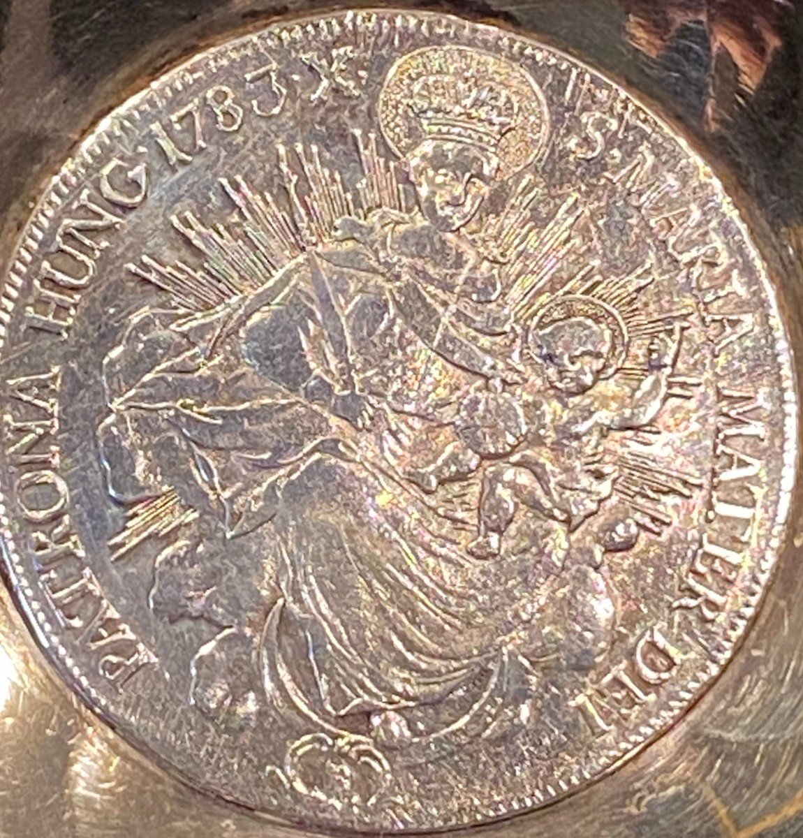 Thaler Hongrois XVIII° Monté En Coupelle.-photo-2