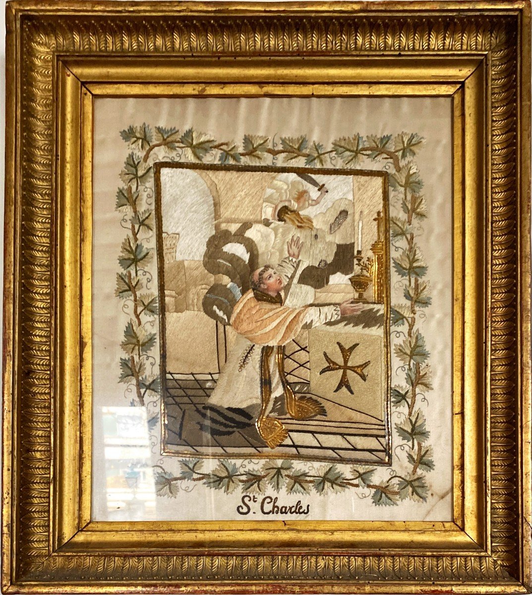 Painting, Saint Charles, Needle Painting-photo-2