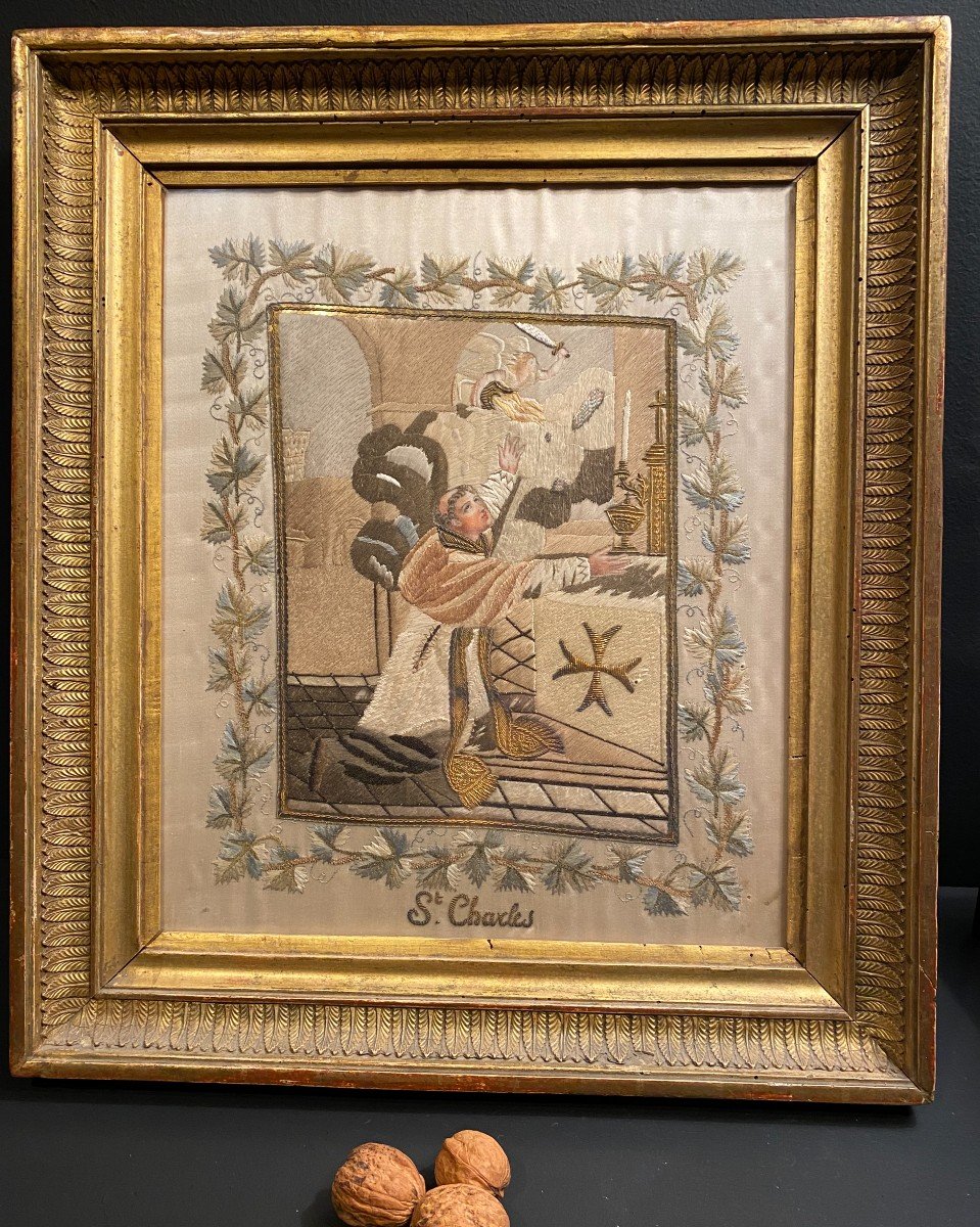 Painting, Saint Charles, Needle Painting