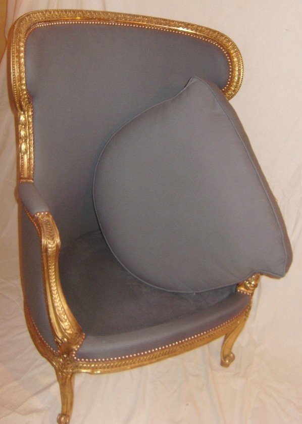Bergère En Bois Doré-photo-4