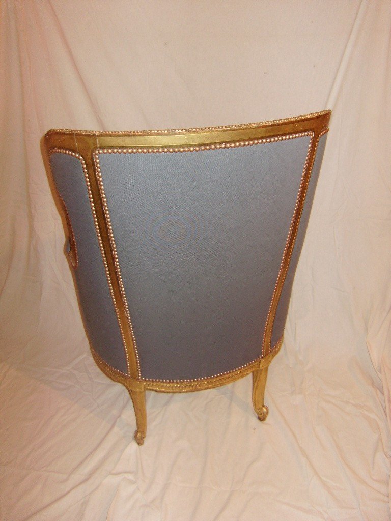 Bergère En Bois Doré-photo-2