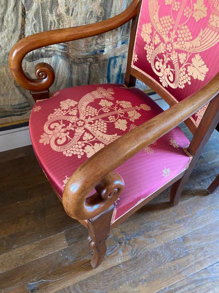 Paire De Fauteuils En Acajou XIX° Siècle-photo-3