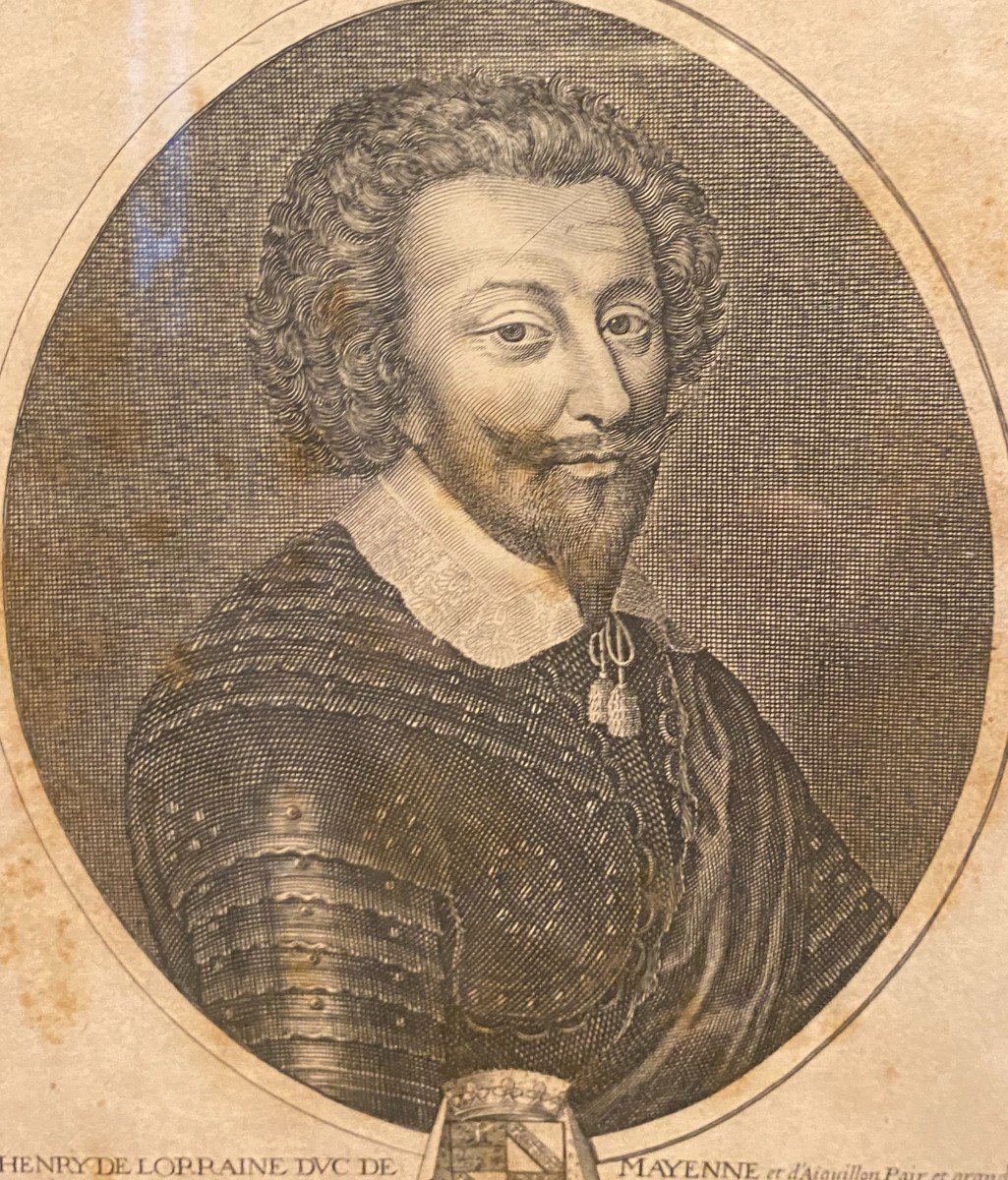 17th Century Engraving, Henry De Lorraine, Duc De Mayenne-photo-2