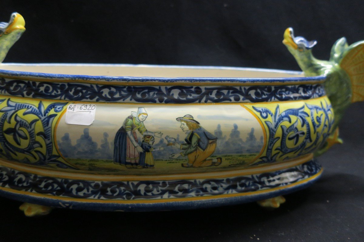 Dragon Planter, Henriot In Quimper-photo-3