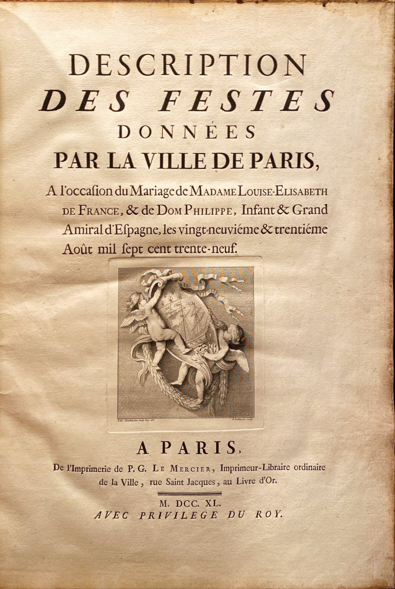 Livre De Fête–blondel Gabriel Rigaud Rousset Salley Servandoni Soubeyran. Description Des Fêtes-photo-2