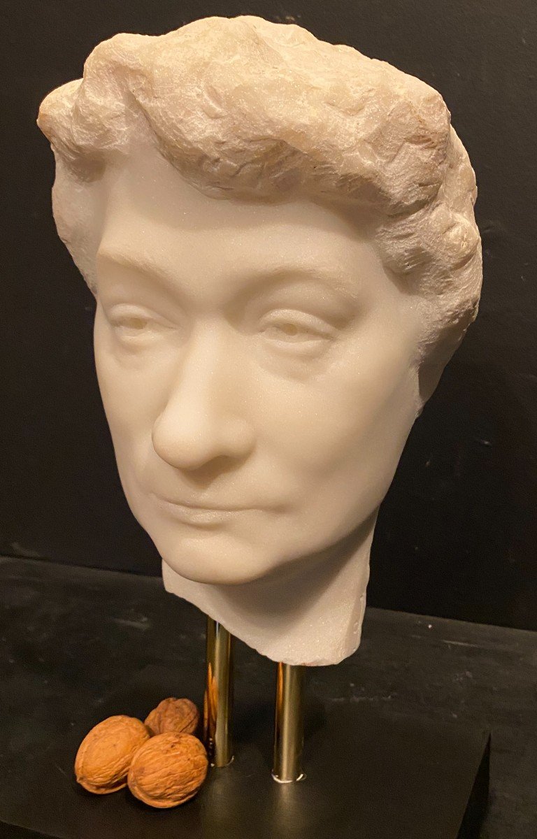 White Marble Man's Head-photo-3