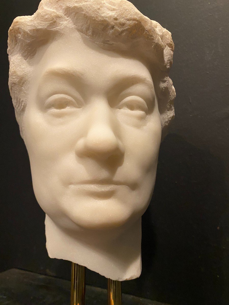 White Marble Man's Head-photo-5