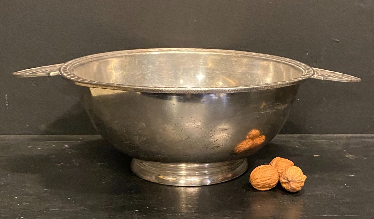 Large Silver Metal Salad Bowl-photo-2