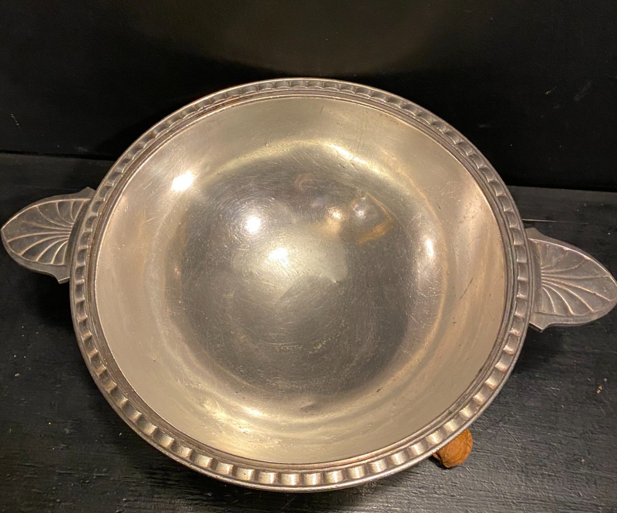 Large Silver Metal Salad Bowl-photo-4