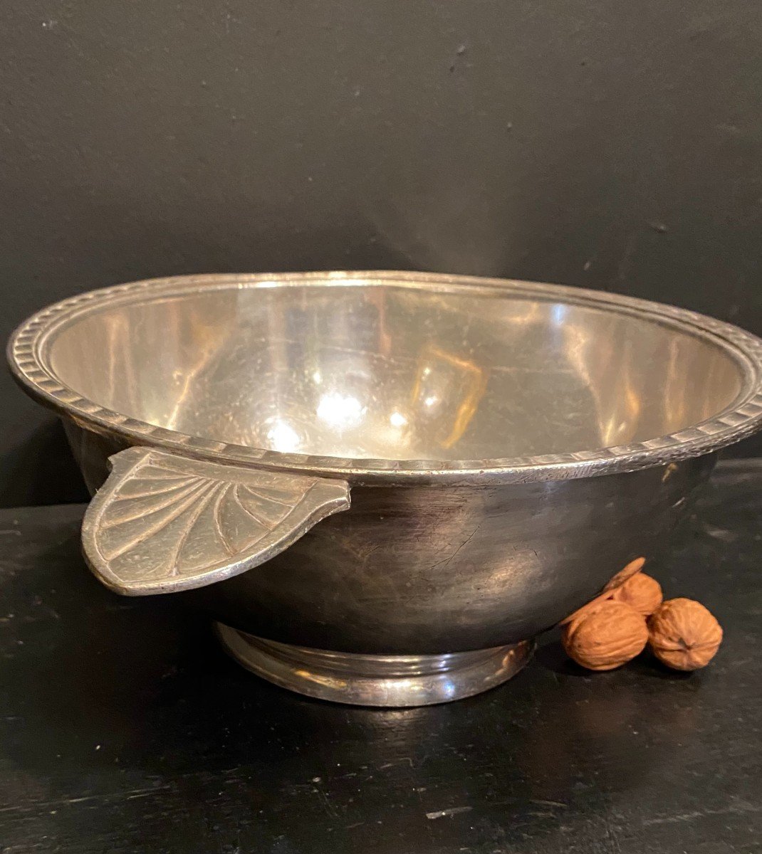 Large Silver Metal Salad Bowl-photo-3