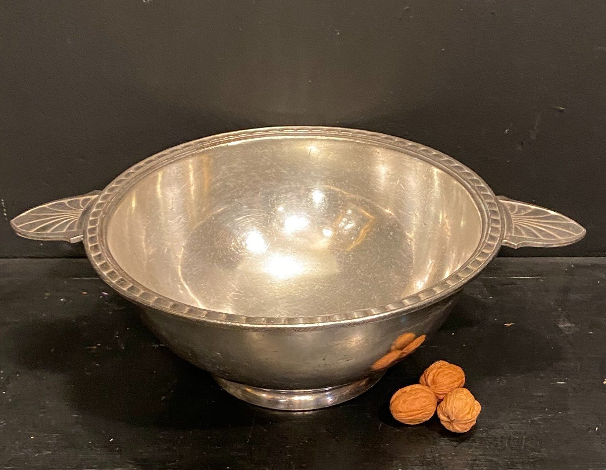 Large Silver Metal Salad Bowl