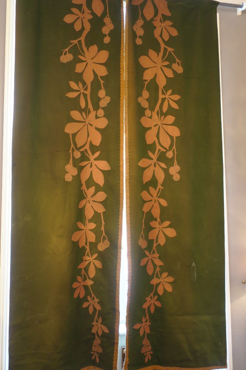 Pair Of Art Nouveau Hangings, Nancy School-photo-2