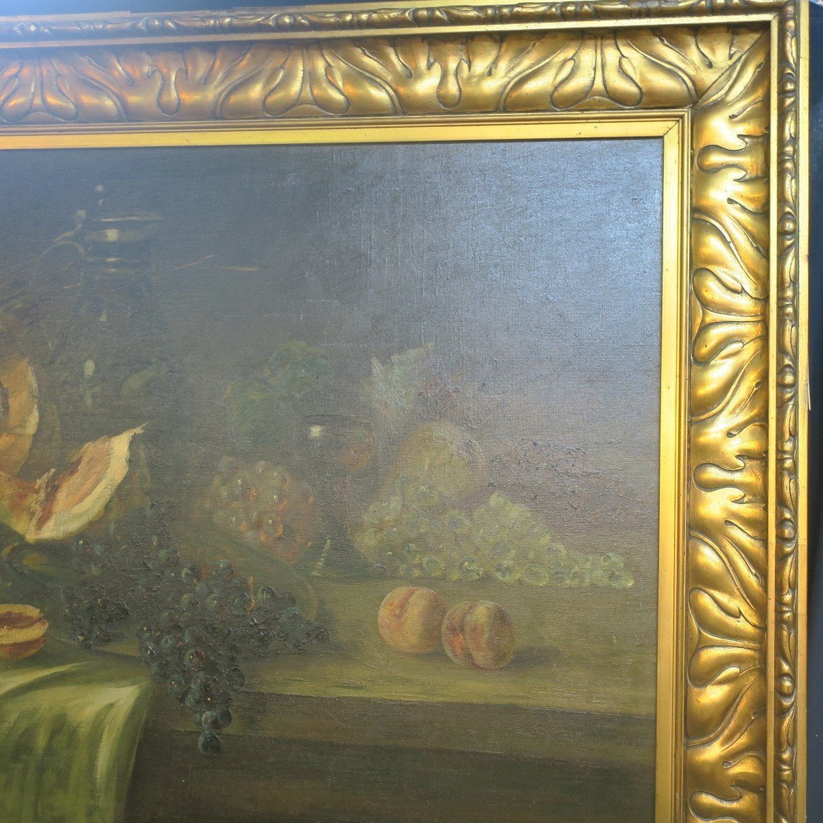 Painting, Very Large Painting Of A Still Life Signed Reinhert-photo-3