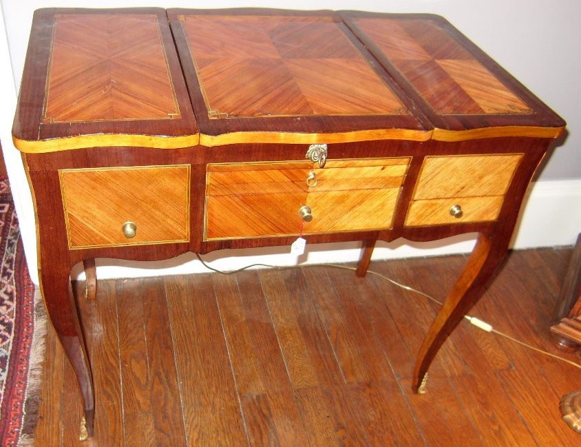 Louis XV Period Marquetry Dressing Table-photo-3