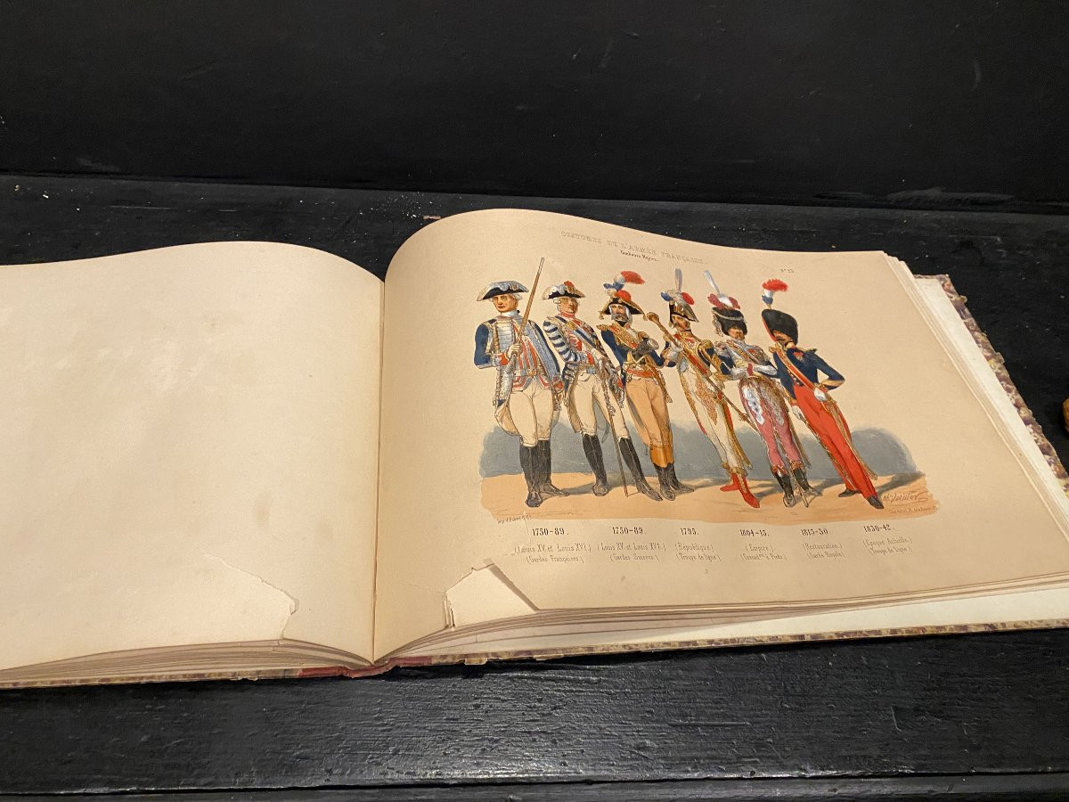 Book, Album Of Military Costumes By Ch Vernier-photo-1