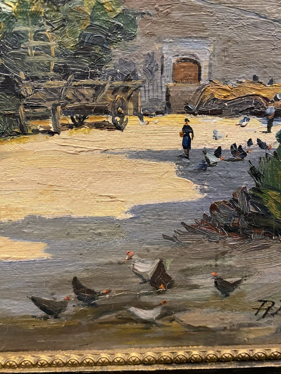 Painting, Signed Perisse, Village Of Pierreville Sur Madon-photo-2