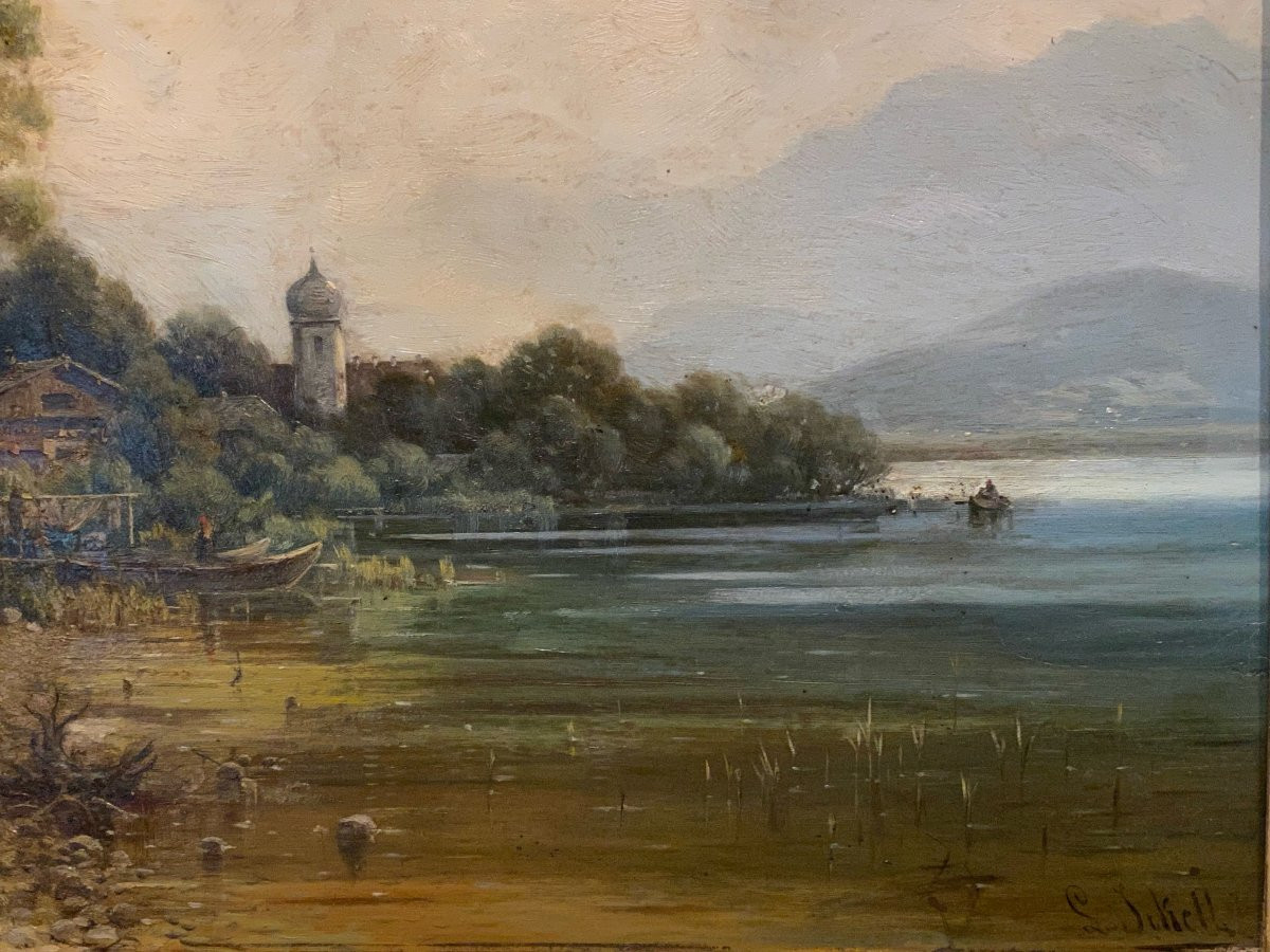 Tableau, Peinture Représentant l'Ile Aux Femmes Signée Sckell-photo-4
