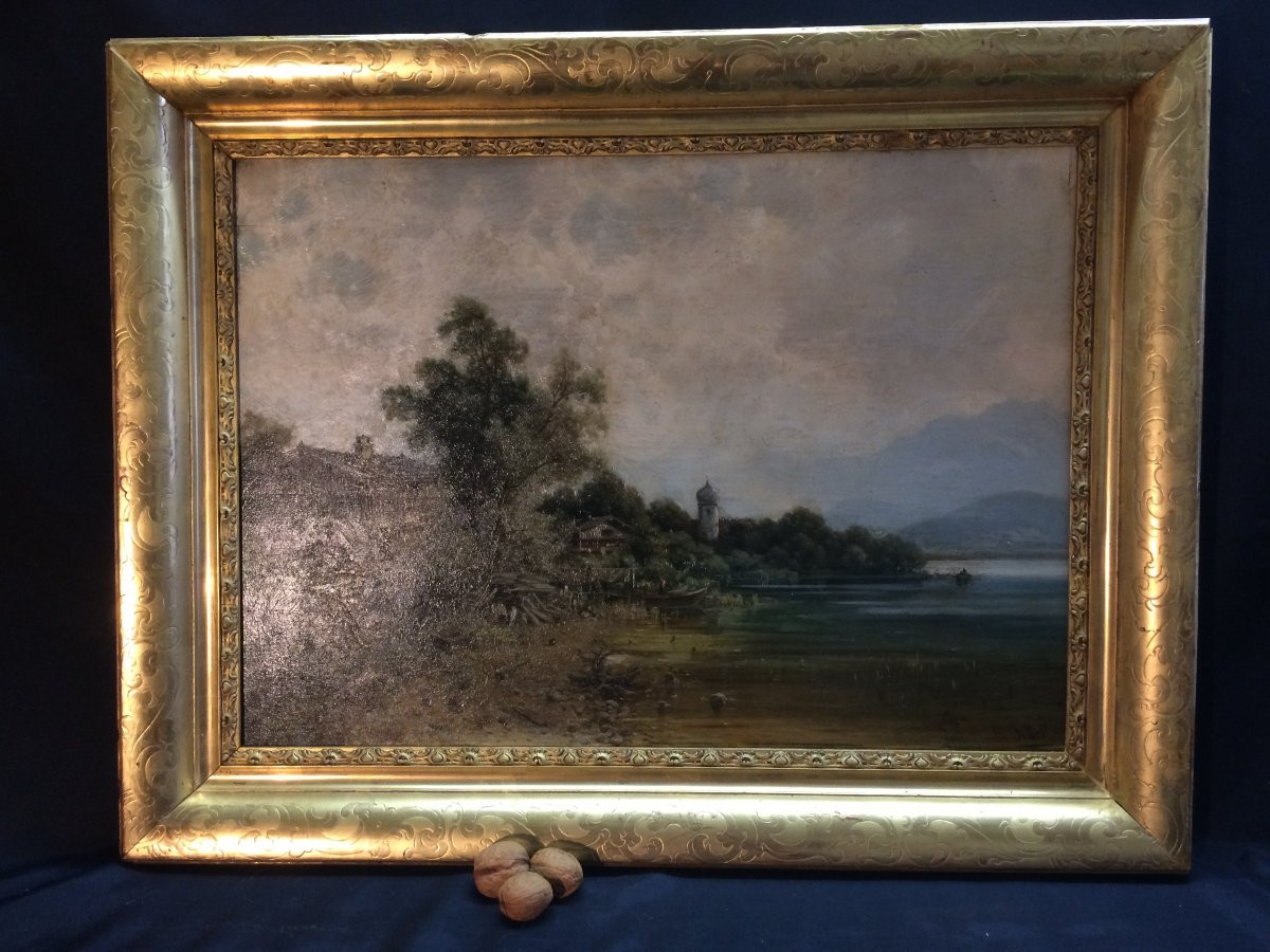 Tableau, Peinture Représentant l'Ile Aux Femmes Signée Sckell-photo-2