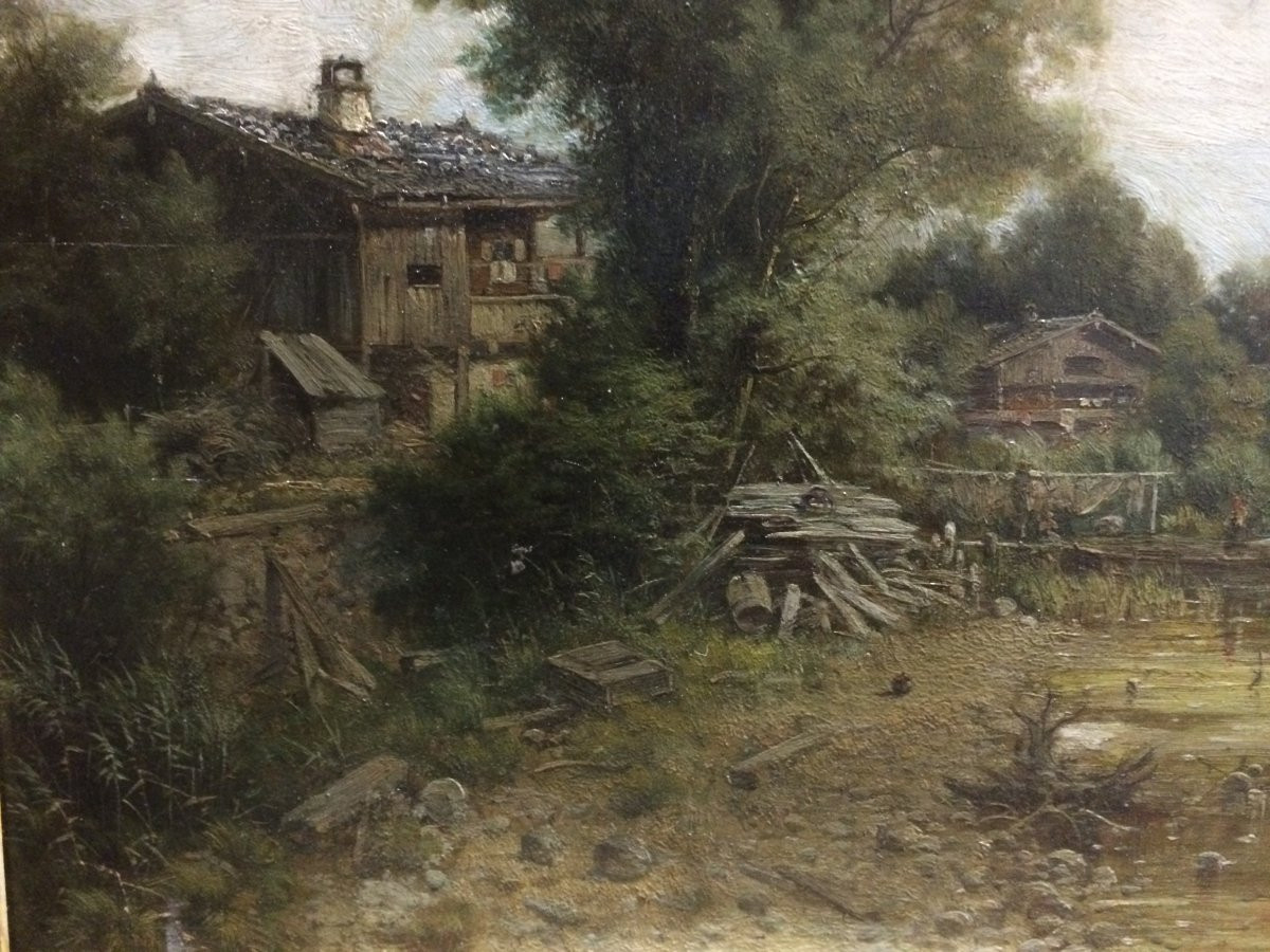Tableau, Peinture Représentant l'Ile Aux Femmes Signée Sckell-photo-5