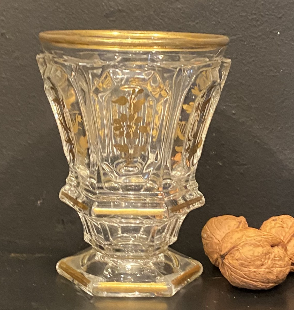 Verre Emaillé Or En Cristal, époque Charles X