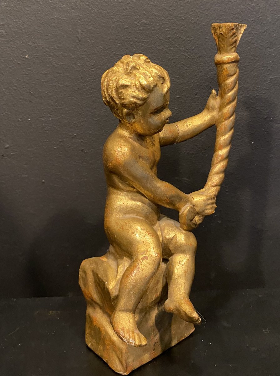 Gilded Wooden Putti-photo-2