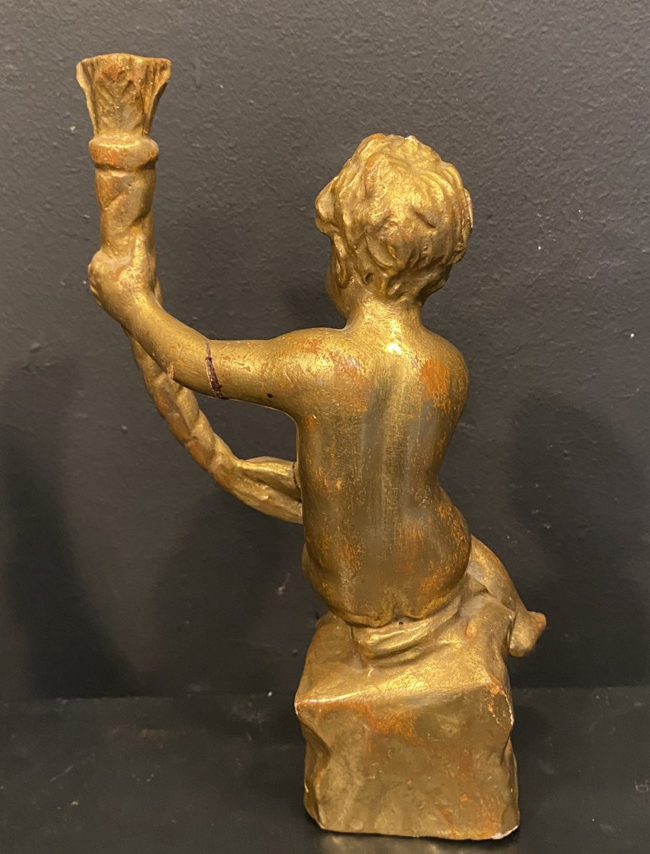 Gilded Wooden Putti-photo-4