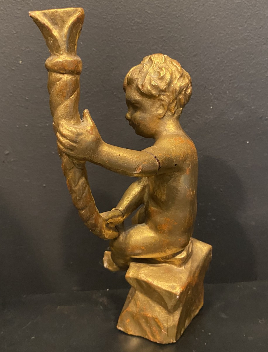 Gilded Wooden Putti-photo-1