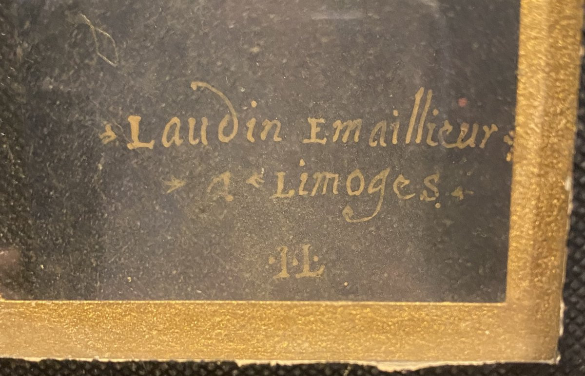 Saint François, émail XVIII° Signé J Laudin-photo-2