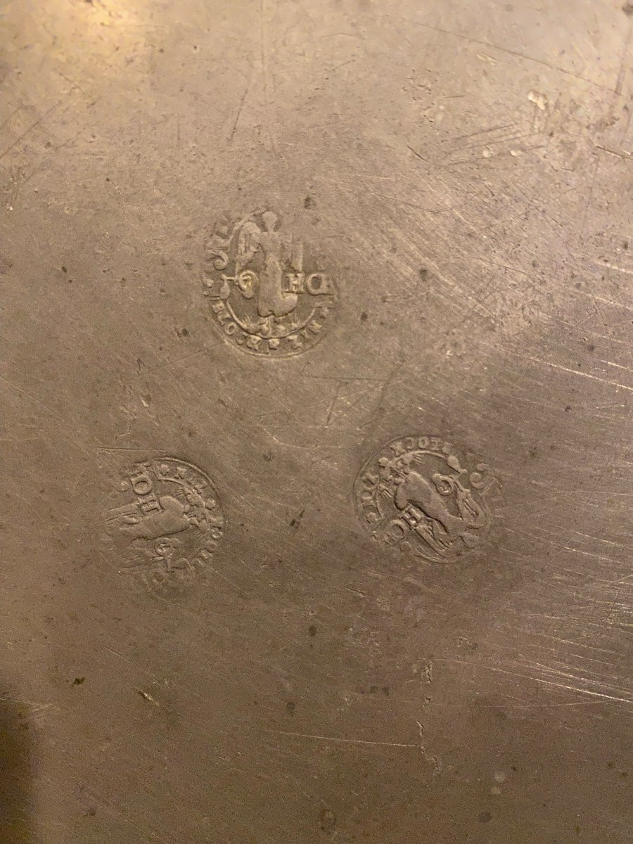 Plat En étain Du XVIII°, Sainte Barbe-photo-4