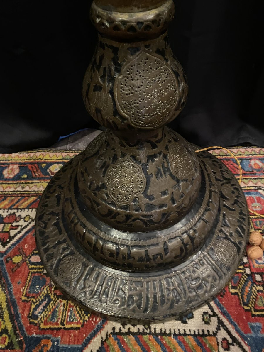 lampadaire art déco en laiton repoussé-photo-2