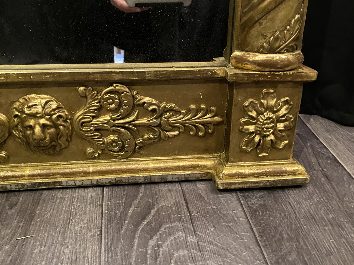 Miroir ou trumeau en bois doré-photo-3