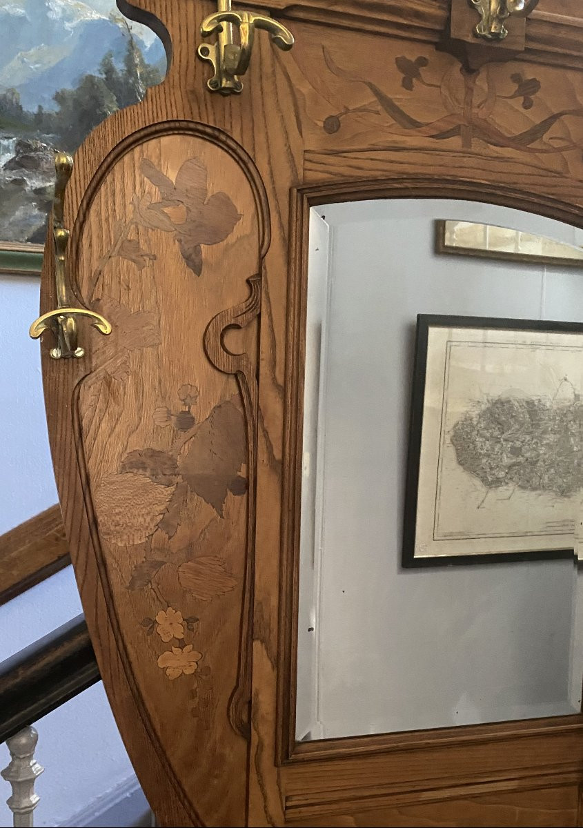 Art Nouveau Coat Rack By Gallé, Nancy School-photo-3