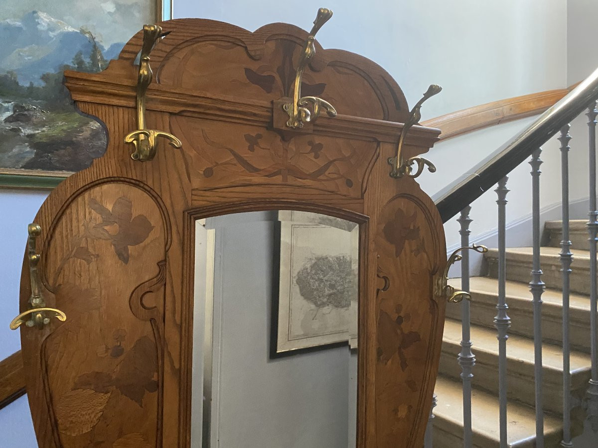 Art Nouveau Coat Rack By Gallé, Nancy School-photo-4