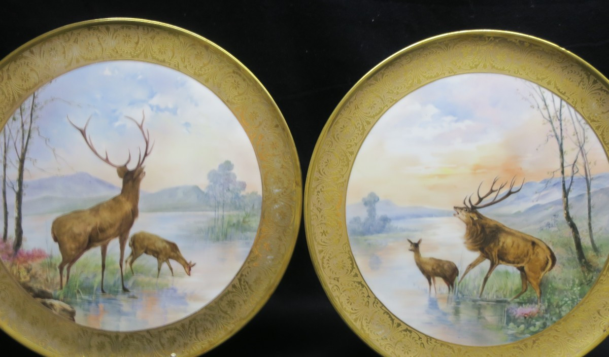 paire de plats en porcelaine de limoges-photo-2