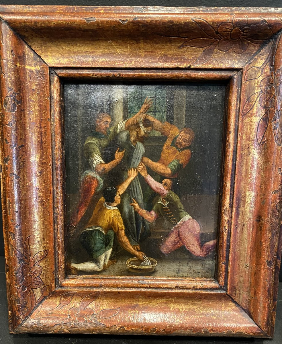 Painting, Painting On Copper, 16th Century, Christ With The Works-photo-3