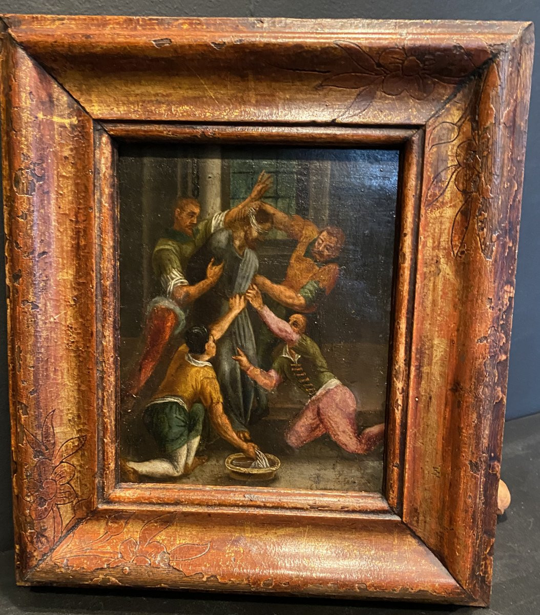 Painting, Painting On Copper, 16th Century, Christ With The Works-photo-2
