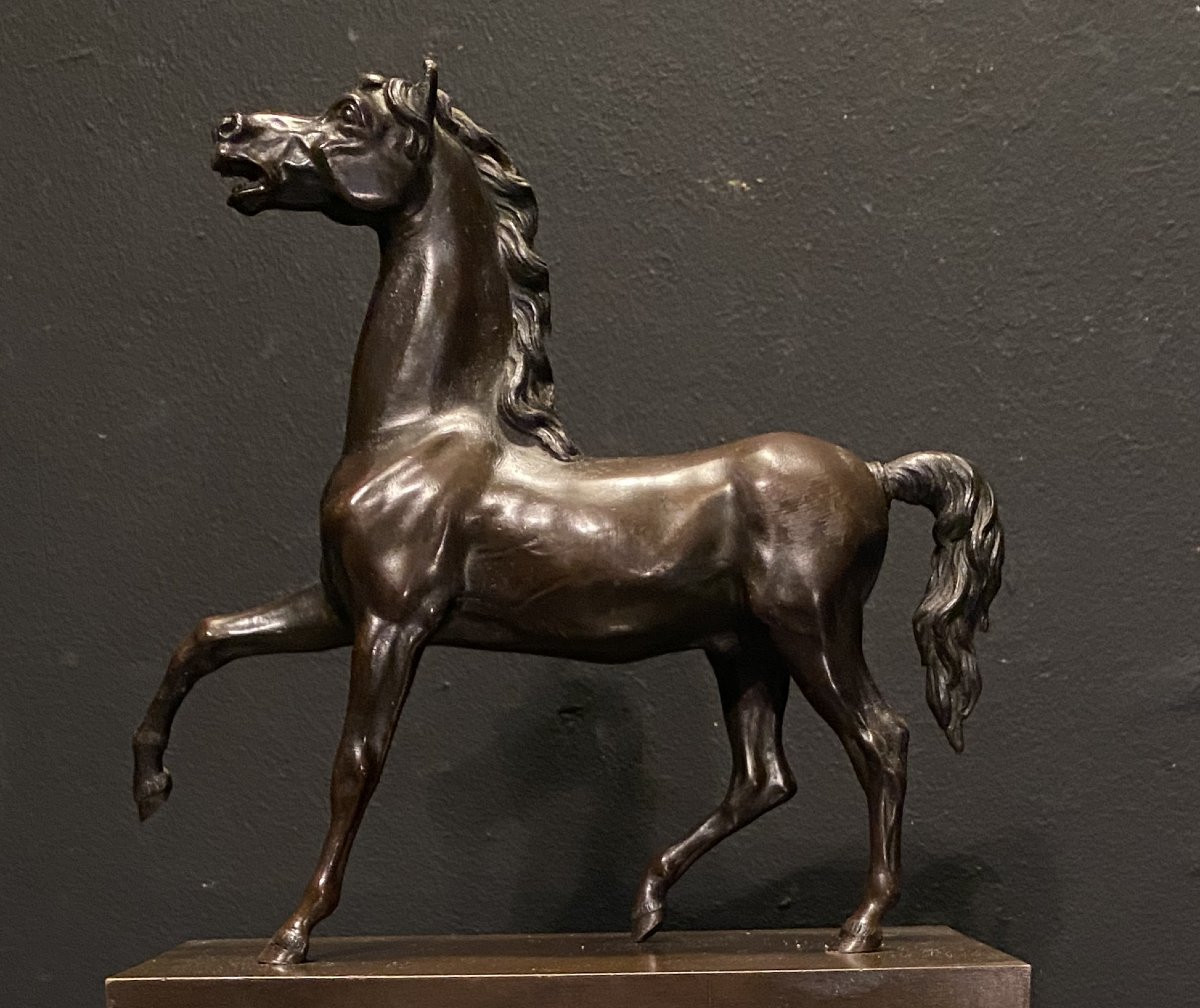 Bronze Horse Clock With Two Patinas-photo-3