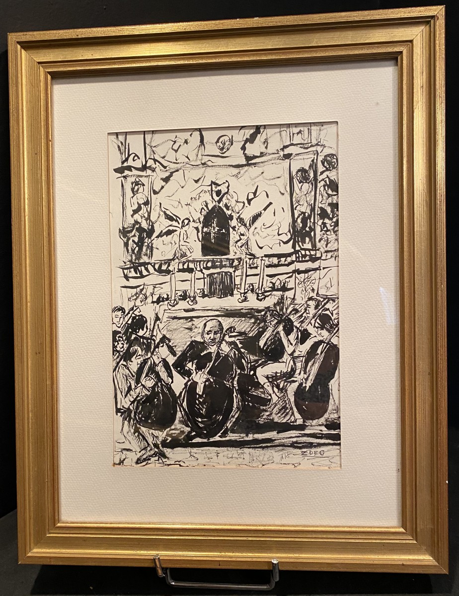 dessin à l'encre de chine signé Zdeg