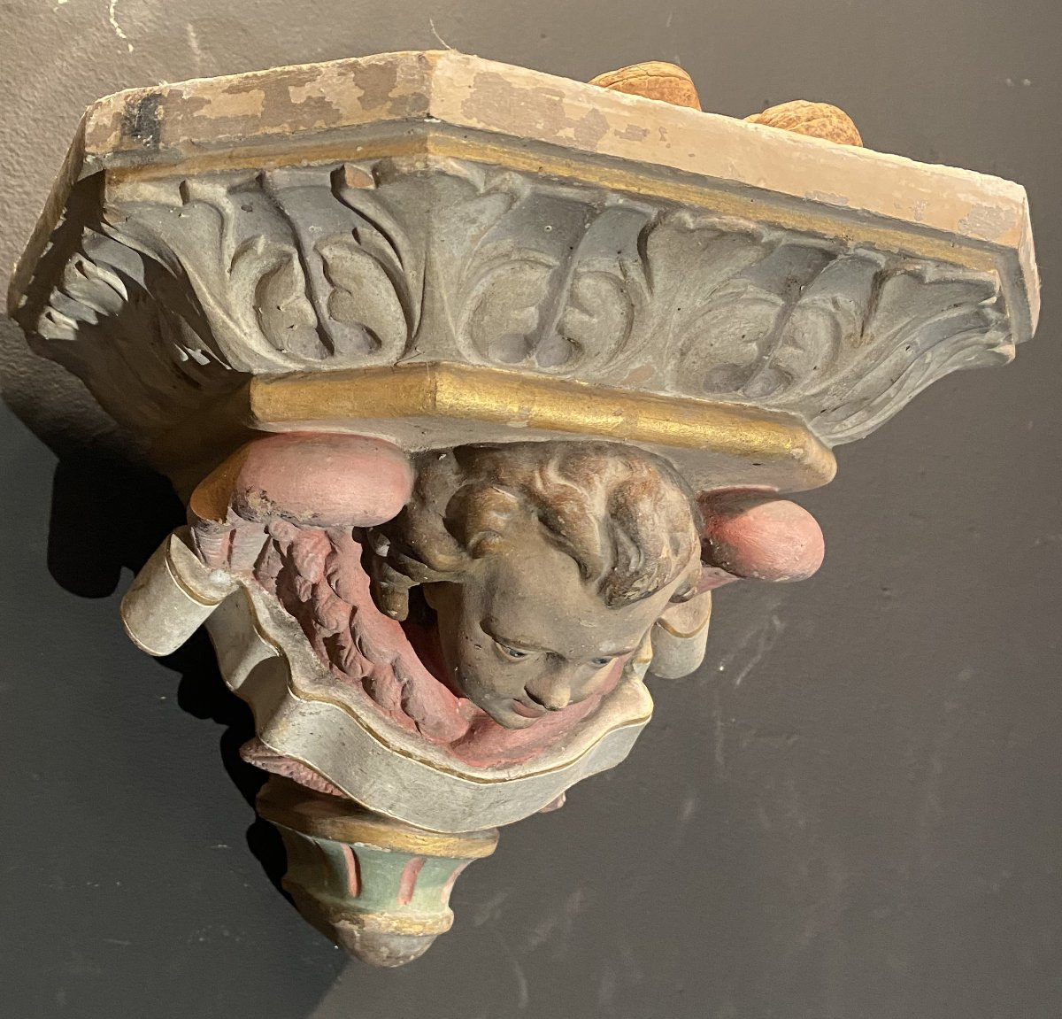 Polychrome Terracotta Wall Console-photo-3
