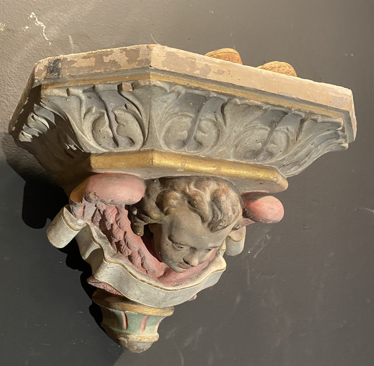 Polychrome Terracotta Wall Console-photo-3