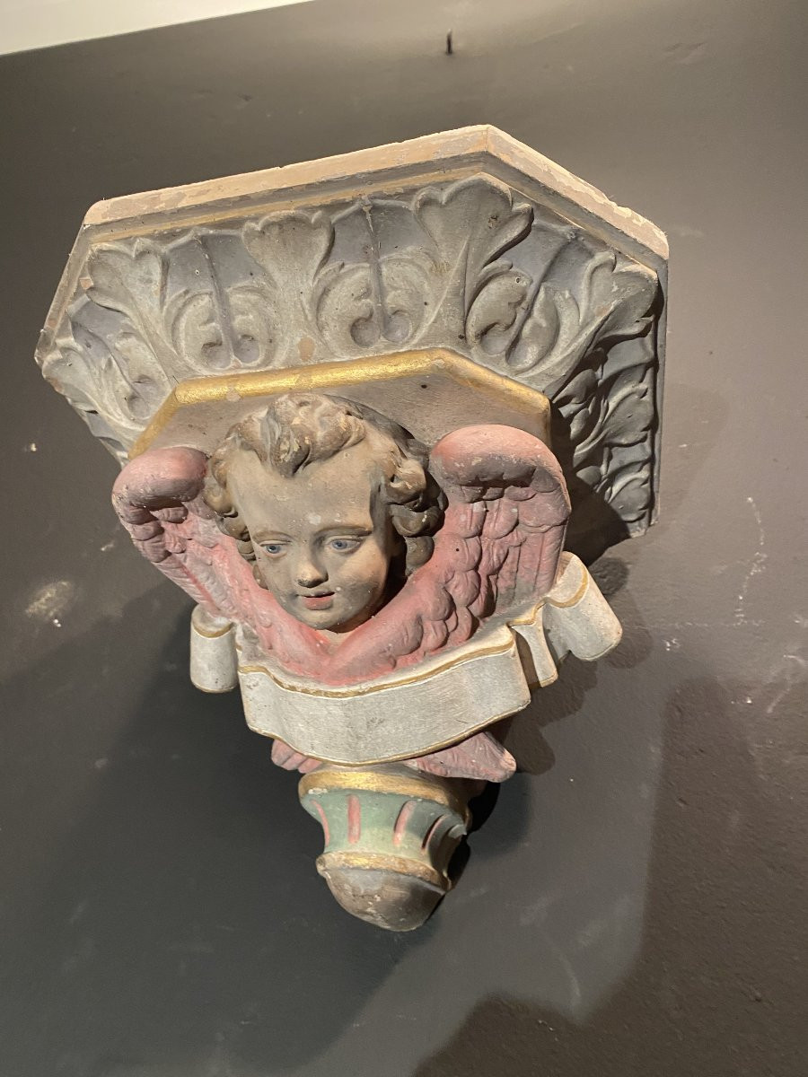 Polychrome Terracotta Wall Console-photo-6