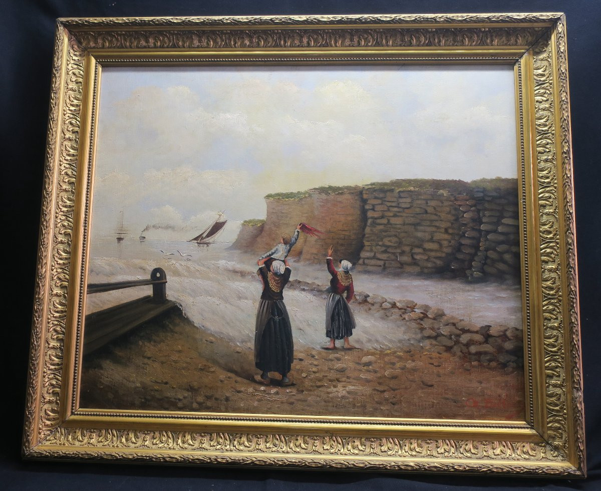 Painting, Signed Marine Painting Beclair-photo-2